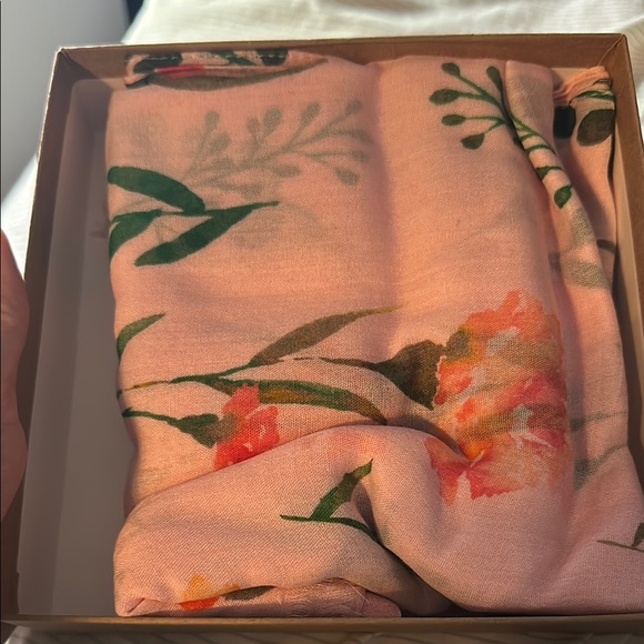 Carnation Floral Pink Scarf - Picture 2 of 4